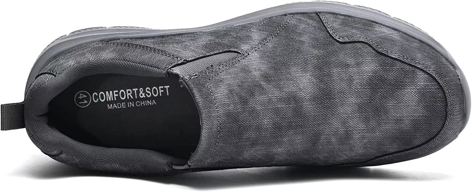 Slip-on Walking Shoes Casual Loafer Comfortable Soft Daily Work Driving Flats Shoes Dark Grey