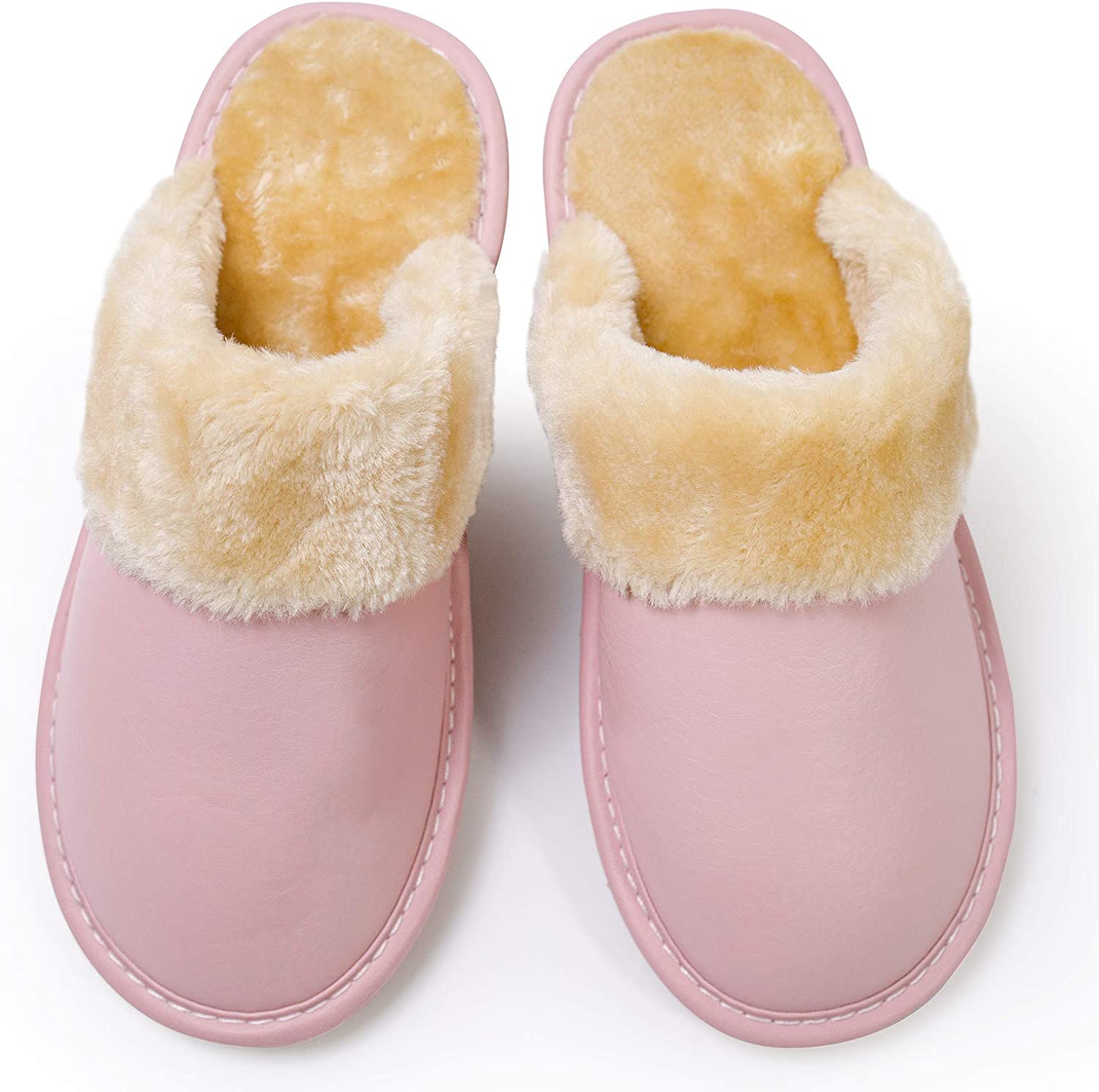 Women’s House Slippers Comfy Fuzzy Slip on Shoes Winter Warm Indoor Anti-Skid Bedroom Flats