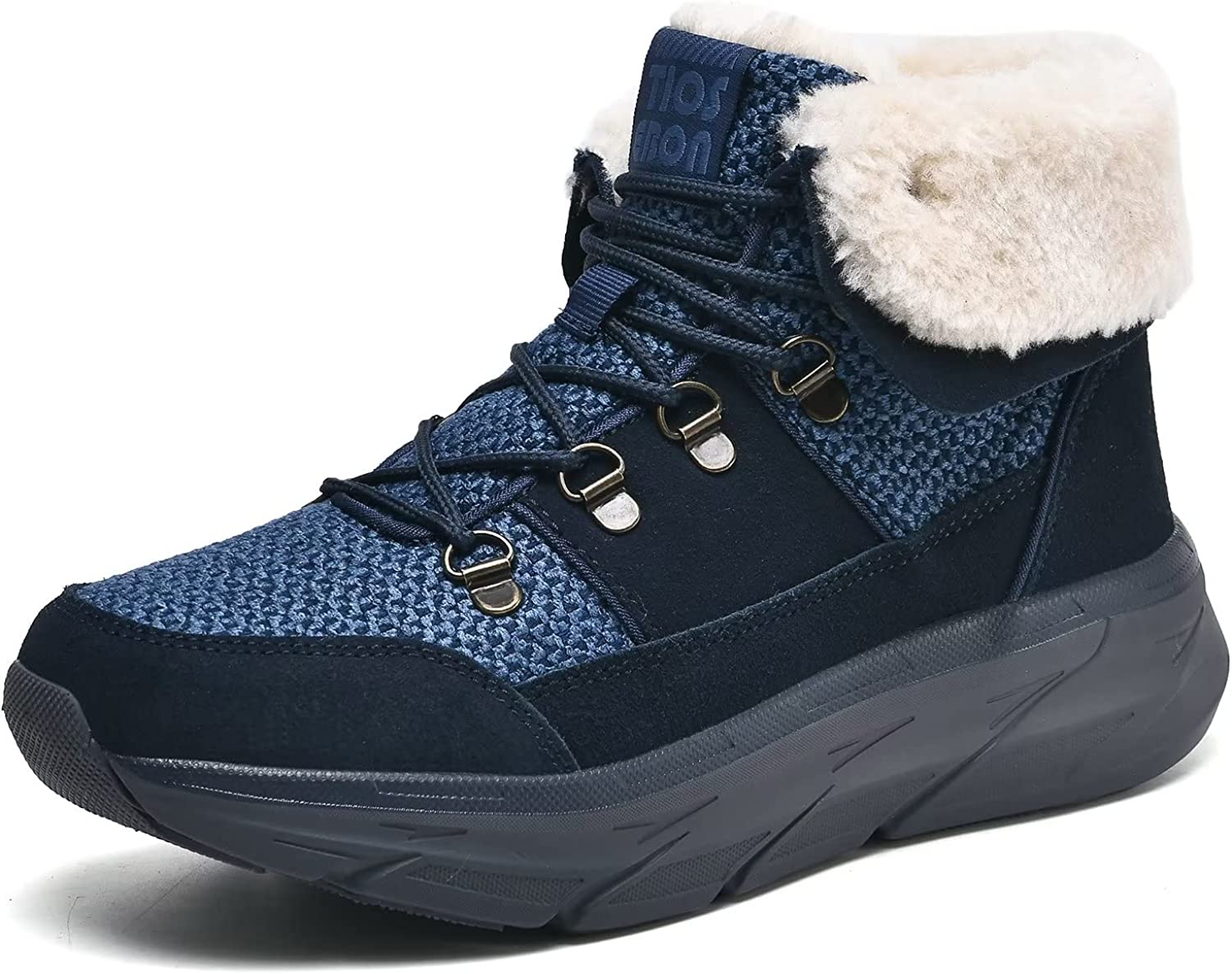 Womens Winter Snow Boots Warm Fur Lining Ankle Booties Comfortable Slip on Resistant Walking Outdoor Shoes