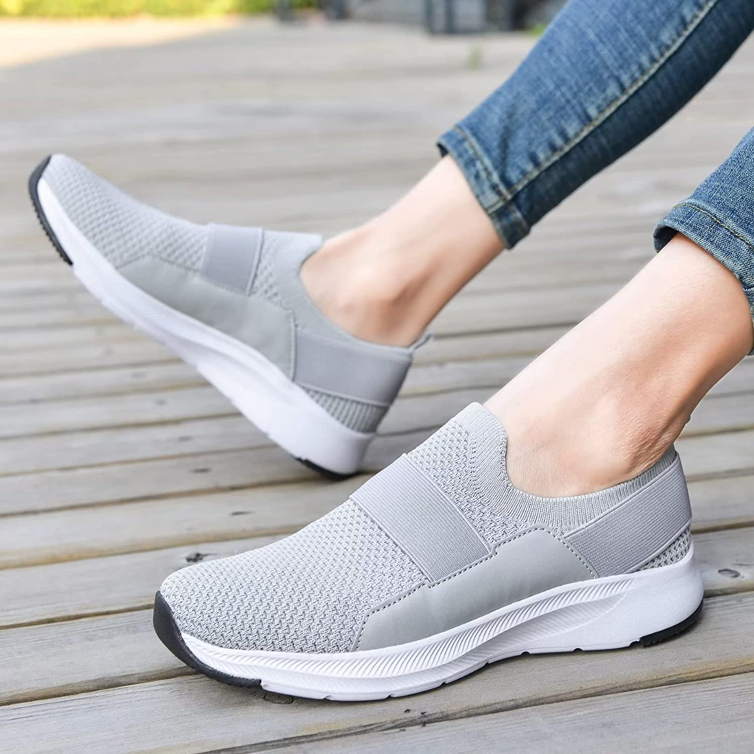 Women Casual Slip-on Walking Tenni Shoes -Comfortable Gym Running Yoga Sneaker