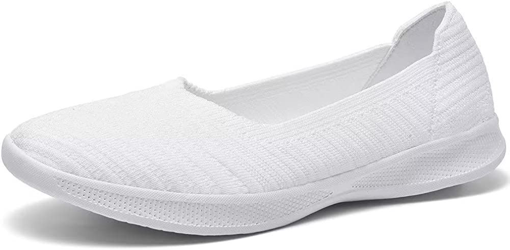 Womens Slip On Walking Shoes Breathable Mesh Casual Flats Shoes Low-Top Lightweight Loafers
